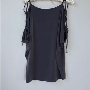 Express Gray Cold Shoulder Top